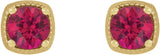 14K Gold Lab-Grown Ruby Round 4-Prong Earrings - Yellow Gold - view 2