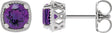 Platinum Natural Amethyst Round 4-Prong Earrings