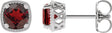 Platinum Natural Mozambique Garnet Round 4-Prong Earrings