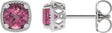 Platinum Natural Pink Tourmaline Round 4-Prong Earrings