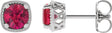 Platinum Lab-Grown Ruby Round 4-Prong Earrings