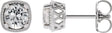 Platinum Natural White Sapphire Round 4-Prong Earrings