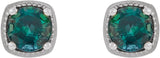 Platinum Lab-Grown Alexandrite Round 4-Prong Earrings - view 2