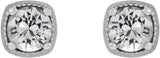 Platinum Natural White Sapphire Round 4-Prong Earrings - view 2