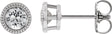 Platinum Natural White Sapphire Round Bezel-Set Stud Earrings