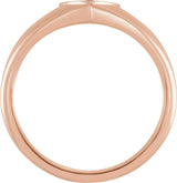 14K Gold Round Natural Ruby Heart Signet Ring - Rose Gold - view 2