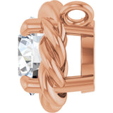14K Gold Round Natural Diamond Claw-Prong Rope Necklace - Rose Gold - view 6