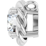 Platinum Round Natural Diamond Claw-Prong Rope Necklace - view 6