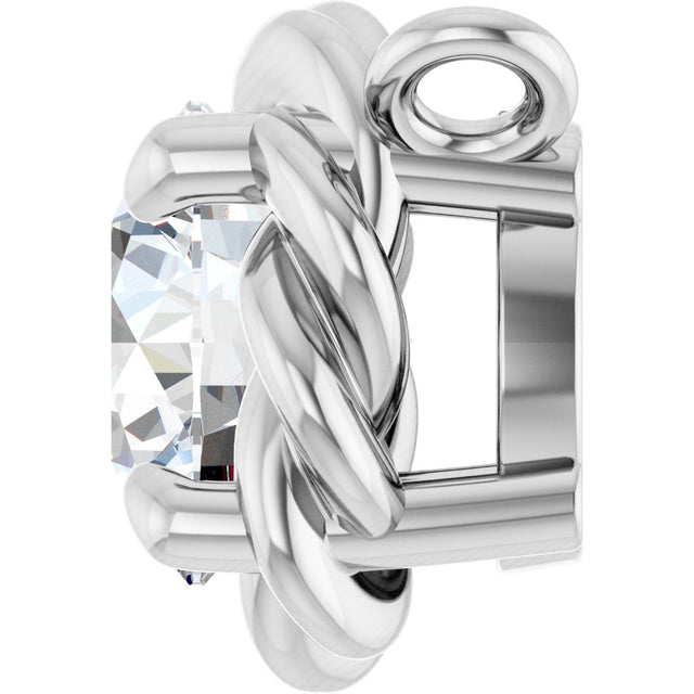 Platinum Round Natural Diamond Claw-Prong Rope Necklace - view 6