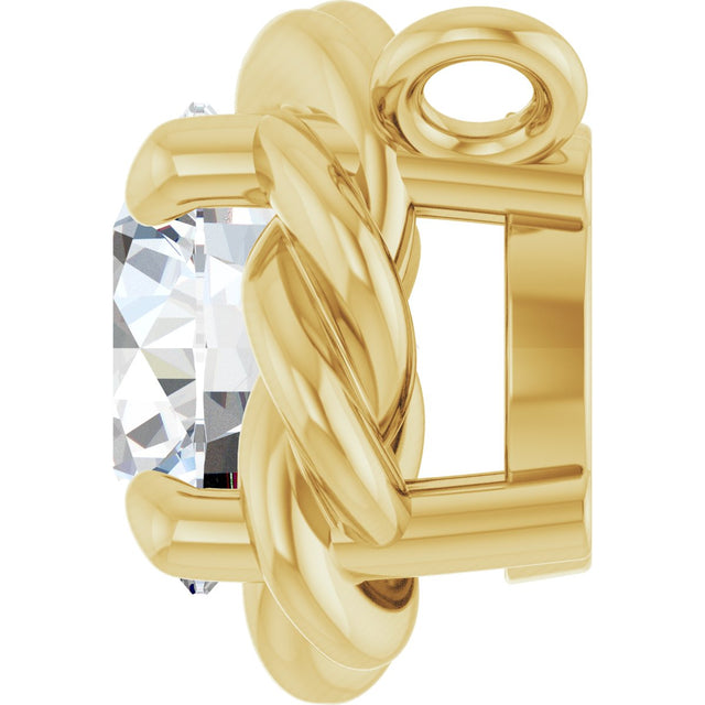 14K Gold Round Lab-Grown Diamond Claw-Prong Rope Necklace - Yellow Gold - view 6