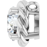 Platinum Round Lab-Grown Diamond Claw-Prong Rope Necklace - view 6