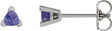 Platinum Natural Tanzanite Trillion 3-Prong V-End Earrings