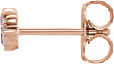 14K Gold Marquise Lab-Grown Alexandrite Accented Bezel-Set Earrings - Rose Gold - view 4