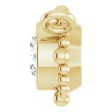 14K Gold Round Natural White Sapphire Beaded Bezel-Set Necklace - Yellow Gold - view 3