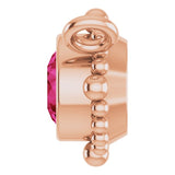 14K Gold Round Natural Ruby Beaded Bezel-Set Necklace - Rose Gold - view 3