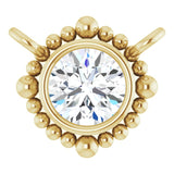 14K Gold Round Natural Diamond Beaded Bezel-Set Necklace – 3-5mm Stones - Yellow Gold