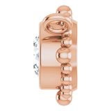 14K Gold Round Natural Diamond Beaded Bezel-Set Necklace – 3-5mm Stones - Rose Gold - view 3