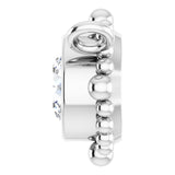 14K Gold Round Natural Diamond Beaded Bezel-Set Necklace – 3-5mm Stones - White Gold - view 3