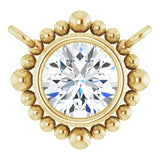 14K Gold Round Lab-Grown Diamond Beaded Bezel-Set Necklace - Yellow Gold