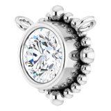 Platinum Round Natural Diamond Beaded Bezel-Set Necklace – 3-5mm Stones - view 2