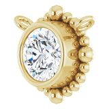 14K Gold Round Natural Diamond Beaded Bezel-Set Necklace – 3-5mm Stones - Yellow Gold - view 2