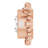 14K Gold Round Natural Diamond Beaded Bezel-Set Necklace – 3-5mm Stones - Rose Gold - view 3