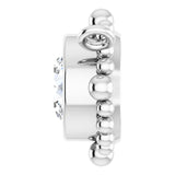 14K Gold Round Lab-Grown Diamond Beaded Bezel-Set Necklace - White Gold - view 3