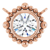 14K Gold Round Natural Diamond Beaded Bezel-Set Necklace – 3-5mm Stones - Rose Gold