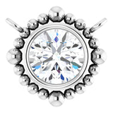 14K Gold Round Natural Diamond Beaded Bezel-Set Necklace – 3-5mm Stones - White Gold