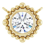 14K Gold Round Natural Diamond Beaded Bezel-Set Necklace – 3-5mm Stones - Yellow Gold
