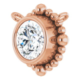 14K Gold Round Natural Diamond Beaded Bezel-Set Necklace – 3-5mm Stones - Rose Gold - view 2