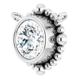 14K Gold Round Natural Diamond Beaded Bezel-Set Necklace – 3-5mm Stones - White Gold - view 2