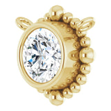 14K Gold Round Natural Diamond Beaded Bezel-Set Necklace – 3-5mm Stones - Yellow Gold - view 2