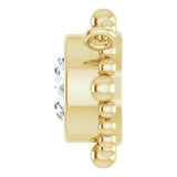 14K Gold Round Lab-Grown Diamond Beaded Bezel-Set Necklace - Yellow Gold - view 3