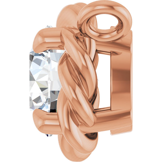 14K Gold Round Lab-Grown Diamond Claw-Prong Rope Necklace - Rose Gold - view 6