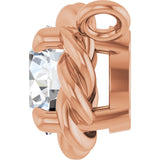 14K Gold Round Natural Diamond Claw-Prong Rope Necklace - Rose Gold - view 6