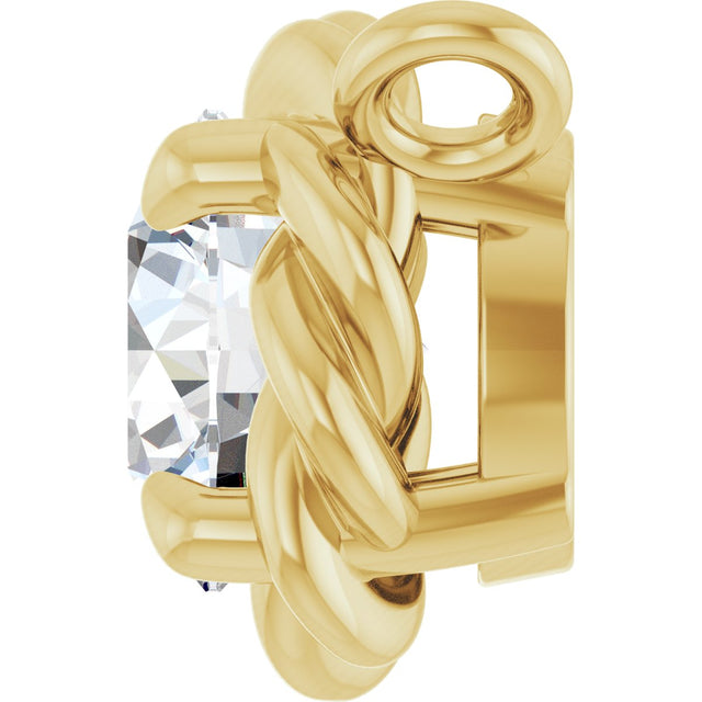 14K Gold Round Lab-Grown Diamond Claw-Prong Rope Necklace - Yellow Gold - view 6