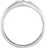 Platinum Round Natural Ruby Heart Signet Ring - view 2