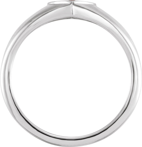 Platinum Round Natural Ruby Heart Signet Ring - view 2