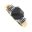 14K Gold Cushion Natural Black Onyx Solitaire Ring
