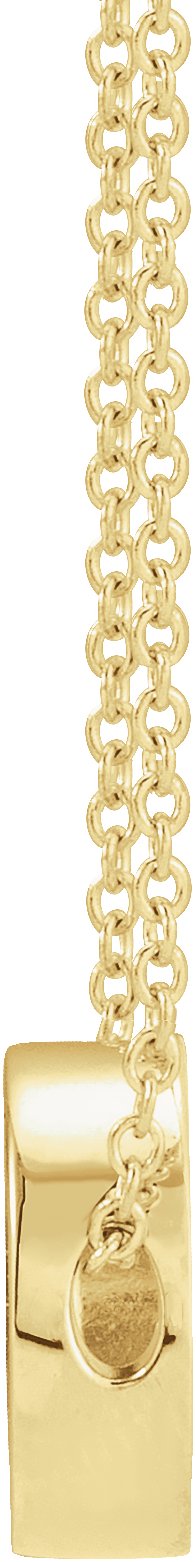 14K Gold Round Natural White Sapphire Engravable Disc Necklace or Slide Pendant - Yellow Gold - view 2