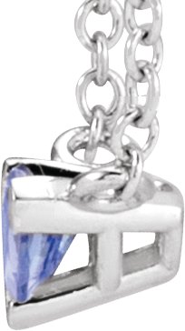 Platinum Trillion Natural Tanzanite Solitaire Necklace - view 2
