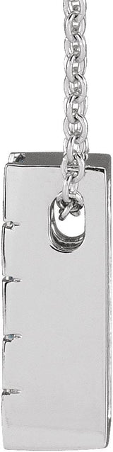 Platinum Straight Baguette Natural Sky Blue Topaz Channel-Set Bar Necklace or Slide Pendant - view 2
