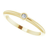 14K Gold Round Natural Diamond Bezel-Set Stackable Ring – 2-5.7mm Stones - Yellow Gold - view 10