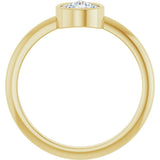 14K Gold Round Natural Diamond Bezel-Set Stackable Ring – 2-5.7mm Stones - Yellow Gold - view 7