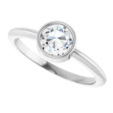 Platinum Round Natural Diamond Bezel-Set Stackable Ring – 2-5.7mm Stones - view 10