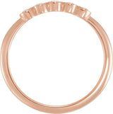 14K Gold Round Natural Diamond Rose-Cut Stackable Ring - Rose Gold - view 4