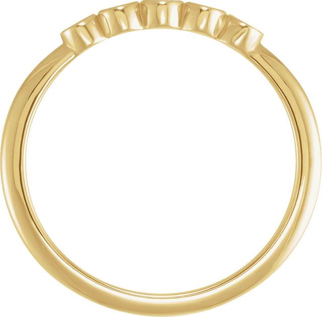14K Gold Round Natural Diamond Rose-Cut Stackable Ring - Yellow Gold - view 4