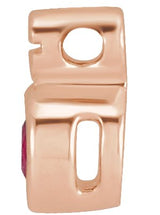 14K Gold Round Natural Ruby Accented Necklace or Slide Pendant - Rose Gold - view 2