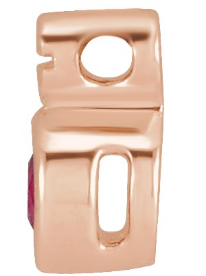 14K Gold Round Natural Ruby Accented Necklace or Slide Pendant - Rose Gold - view 2